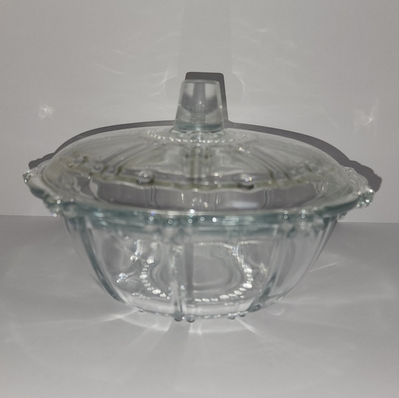 Vintage Decorative Glass Candy Bowl With Lid Grannycore - Picture 2 of 10